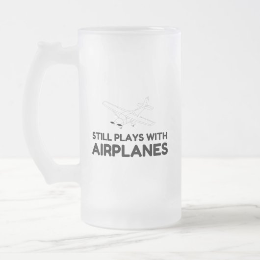 SPIELE MIT FLUGZEUGEN MATTGLAS BIERGLAS (Links)