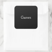Spiele Quadratischer Aufkleber (Tasche)