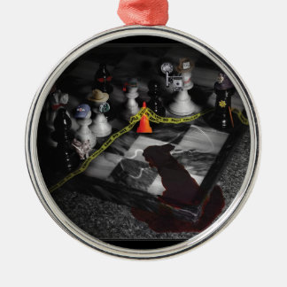 Spiele - Schach - Es ist nur ein Spiel Silbernes Ornament