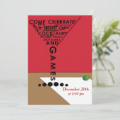 Spiele und Cocktails Einladung (Stehend Vorderseite)