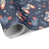 Spiele und Spiele Themed Blue Weihnachten Geschenkpapier (Rolleneckpunkt)