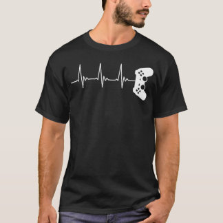 Spielecontroller Herzschlag Videospiel Gaming-Fans T-Shirt