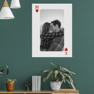 Spielekarte Paar Foto Romantische Liebesherz Gesch Poster