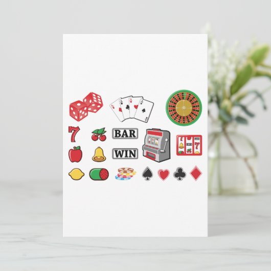 Spielelemente Casino Spiele Einladung (Stehend Vorderseite)