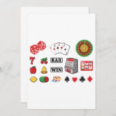 Spielelemente Casino Spiele Einladung (Vorne/Hinten)