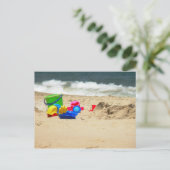 Spielen auf der Beach Postkarte (Stehend Vorderseite)