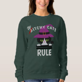 Spielen auf Wordwitchy Cats Rule Funny Halloween Sweatshirt (Vorderseite)