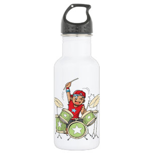 Spielen der Trommeln Edelstahlflasche