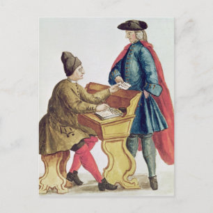 Spielen der venezianischen Lotterie Postkarte