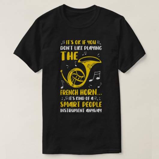 Spielen des französischen Horn Funny French Horn P T-Shirt (Design vorne)