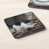 Spielen des Kätzchens durch Henriëtte Ronner-Knip Getränkeuntersetzer (Linke Seite)