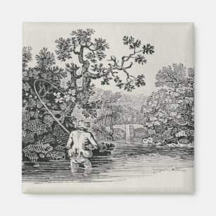 Spielen eines Lachses Magnet