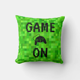 SPIELEN | Grüne Gamer-Pixel Personalisiert Kissen