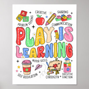 Spielen ist Lernen Lehrer Kinder Zurück zur Schule Poster