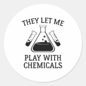 Spielen mit Chemikalien Runder Aufkleber (Vorderseite)