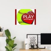 Spielen mit dem Herz-Softball-Poster Poster (Heimbüro)