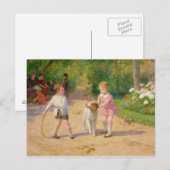 Spielen mit dem Schlauch Postkarte (Vorne/Hinten)
