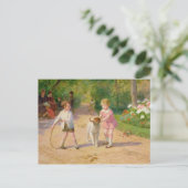 Spielen mit dem Schlauch Postkarte (Stehend Vorderseite)