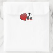 Spielen mit Herzbasketball Runder Aufkleber (Tasche)