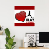 Spielen mit Herzmädchen Fußball-Poster Poster (Heimbüro)