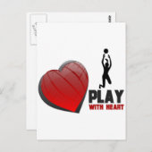 SPIELEN MIT HERZVOLLEYBALL POSTKARTE (Vorne/Hinten)