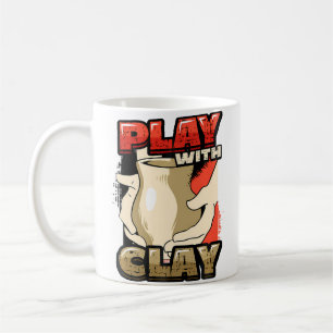 Spielen mit Tonkeramik Kaffeetasse