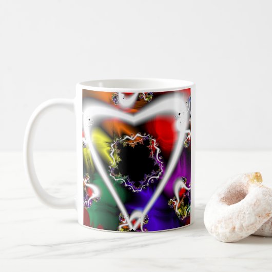 Spielen | Rainbow Fraktal Art Kaffeetasse (Mit Donut)