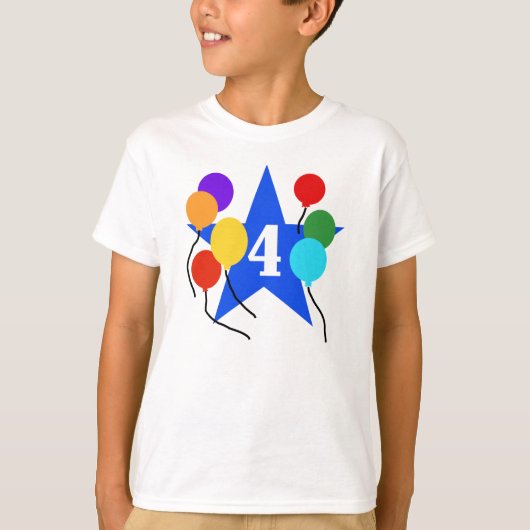 Spielen Sie 4. Geburtstag die Hauptrolle T-Shirt (Vorderseite)