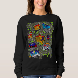 Spielen Sie Autos auf dem Vater-Rücken-Rennstrecke Sweatshirt