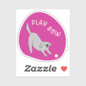 Spielen Sie Bogen niedlichen illustrierten Hund Fu Aufkleber (Blatt)