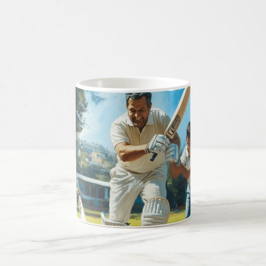 Spielen Sie Cricket Digital Art Kaffeetasse (Mittel)