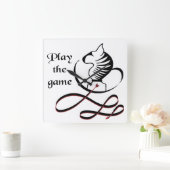 Spielen Sie den GAME Bull Terrier Quadratische Wanduhr (Zuhause)