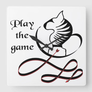 Spielen Sie den GAME Bull Terrier Quadratische Wanduhr