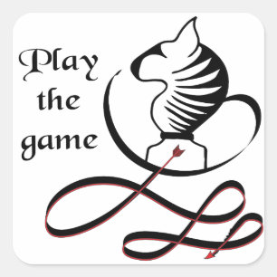 Spielen Sie den GAME Bull Terrier Quadratischer Aufkleber