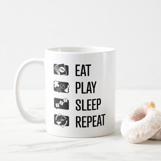 Spielen Sie die Black Art Tasse mit einem Sleep-Sl (Mit Donut)