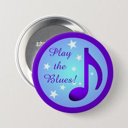 Spielen Sie die Blues Lila Blue Note Circle Stars Button (Vorne & Hinten)