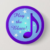 Spielen Sie die Blues Lila Blue Note Circle Stars Button (Vorderseite)