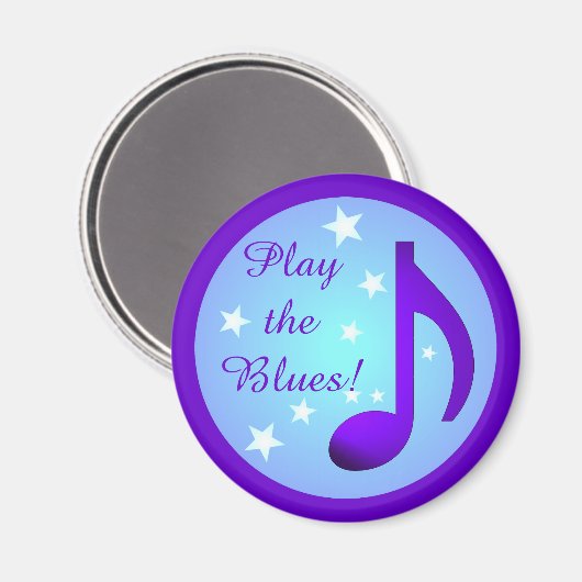 Spielen Sie die Blues Lila Blue Note Circle Stars Magnet (Vorderseite/Rückseite)
