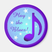 Spielen Sie die Blues Lila Blue Note Circle Stars Magnet (Vorne)