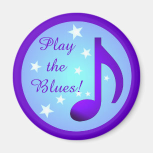 Spielen Sie die Blues Lila Blue Note Circle Stars Magnet