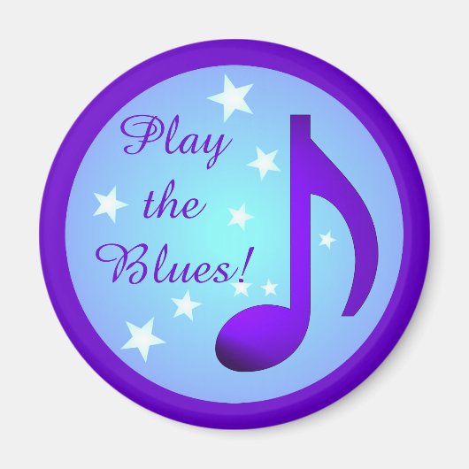 Spielen Sie die Blues Lila Blue Note Circle Stars Magnet (Vorne)