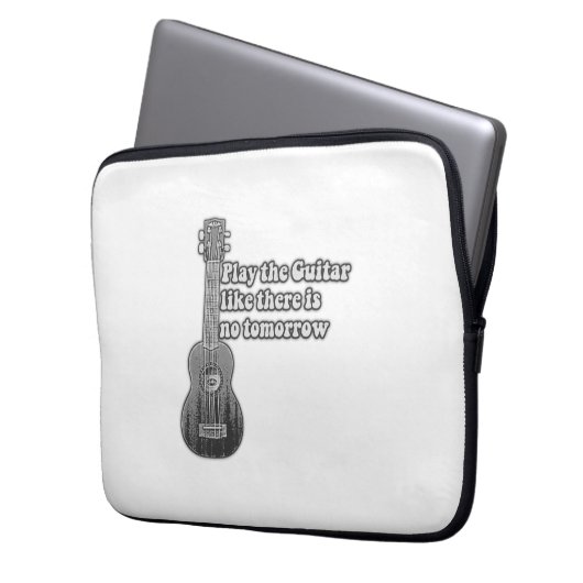 Spielen Sie die Gitarre, wie es kein Morgen gibt Laptopschutzhülle (Vorderseite Links)