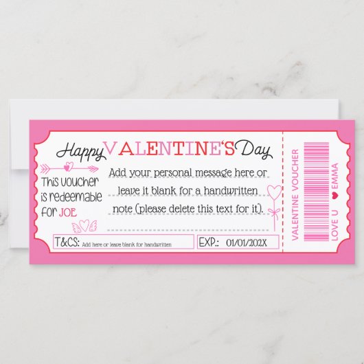 Spielen Sie die Valentintagskarte als Geschenkguts (Vorderseite)