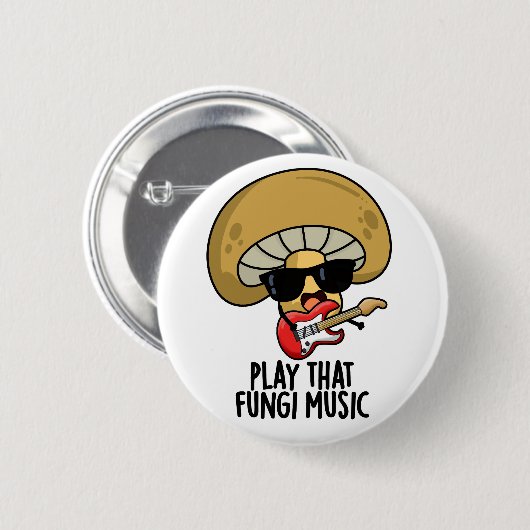 Spielen Sie diese Fungi Music Funny Mushroom Pub Button (Vorne & Hinten)