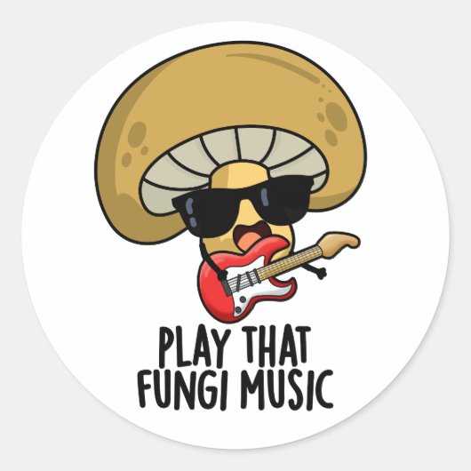 Spielen Sie diese Fungi Music Funny Mushroom Pub Runder Aufkleber (Vorderseite)