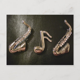 Spielen Sie eine musikalische Note auf diesem Saxa Postkarte