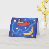 Spielen Sie Engel u. Mond - Grußkarte/notecard die Karte (Gelbe Blume)