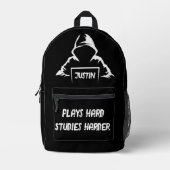 Spielen Sie fleißig studieren Harder cool Chic T - Bedruckter Rucksack (Vorderseite)