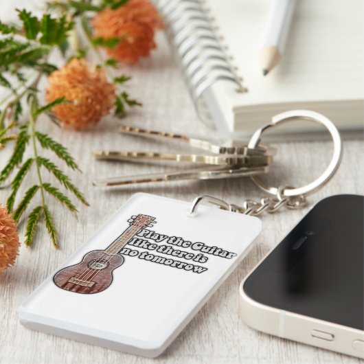Spielen Sie Gitarre, wie es kein Morgen gibt. Vint Schlüsselanhänger (Vorderseite rechts)