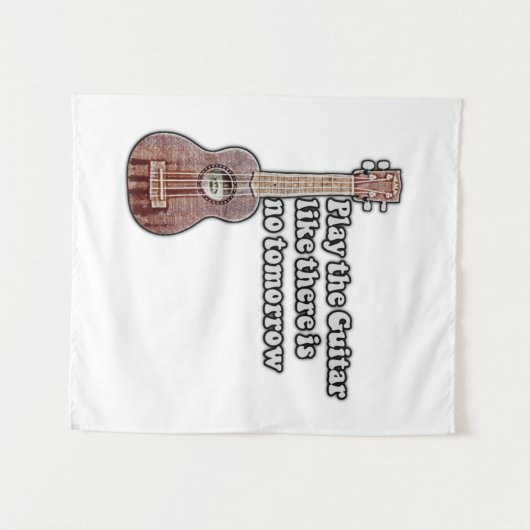 Spielen Sie Gitarre, wie es kein Morgen gibt. Vint Wandteppich (Vorderseite (Horizontal))